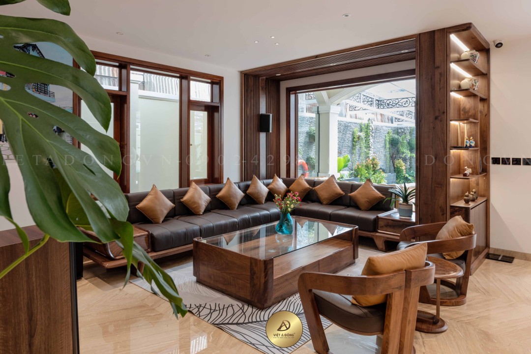 Sofa gỗ óc chó SF - 42